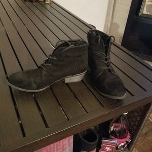 Vegan Suede Lace Up Ankle Boots